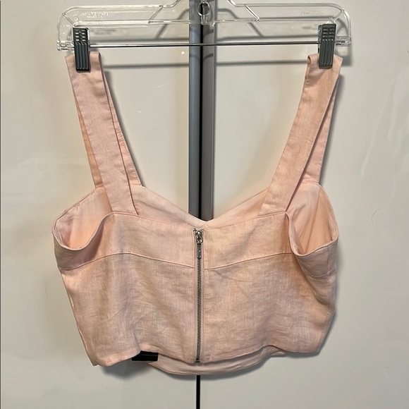 NICOLE MILLER COLLECTION NWT Pink Crop Linen Tank Top, Size M - Picture 6 of 10